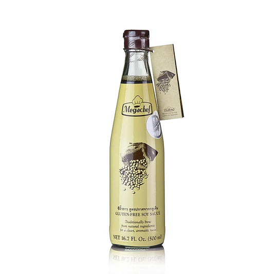 Sauce soja - sans gluten, Megachef, 500 ml - délicieuse sauce soja sans gluten parfaite pour tous vos besoins culinaires