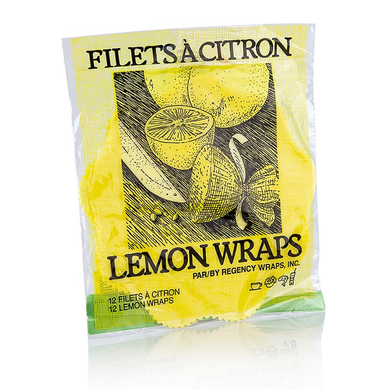 L'original Lemon Wraps - Lemon Wraps jaune avec bande verte, emballé dans un lot de 12 pièces