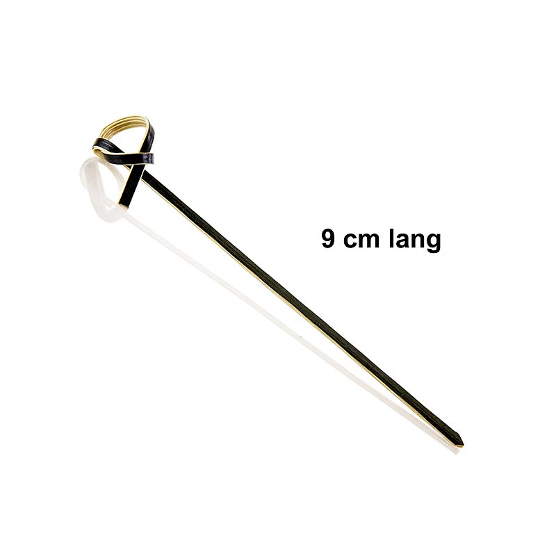 Brochettes en bambou, avec extrémité nouée, noires, 9cm, 250 pièces, parfaites pour les apéritifs et la présentation de cocktails
