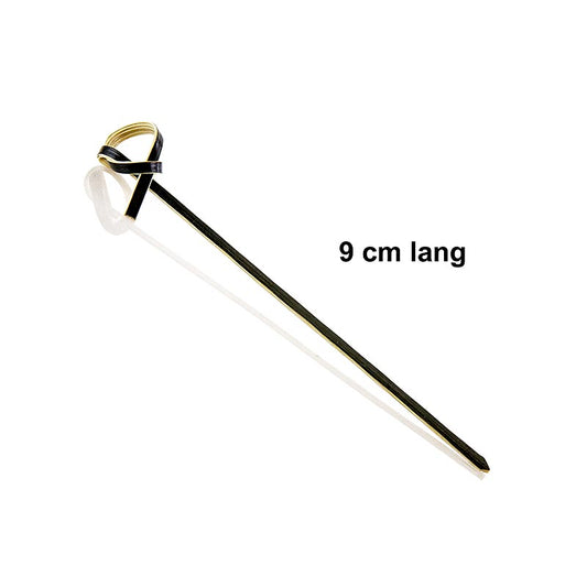 Brochettes en bambou, avec extrémité nouée, noires, 9cm, 250 pièces, parfaites pour les apéritifs et la présentation de cocktails