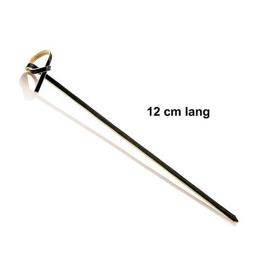 Brochettes en bambou, avec extrémité nouée, noires, 12cm, 250 pièces, parfaites pour les apéritifs et les présentations de finger food