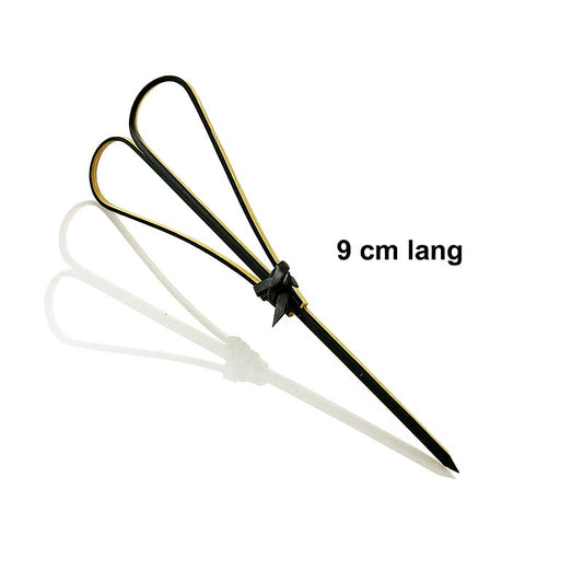 Lot de 100 brochettes noires en bambou de 9 cm avec motif en forme de cœur