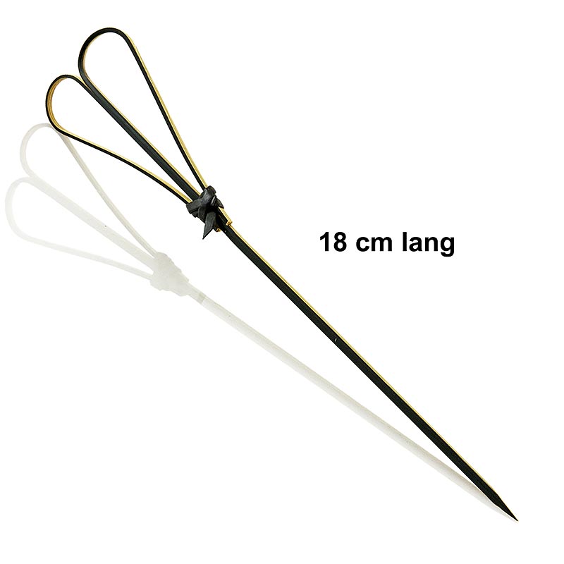 Brochettes en bambou en forme de cœur en noir, 18 cm de long, 100 pièces, idéales pour griller et servir des aliments lors de fêtes et d'événements