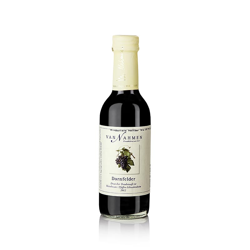 Jus de raisin Dornfelder, rouge, 100% jus direct, van Nahmen, bio, 250 ml, un délicieux jus de raisin rouge bio.