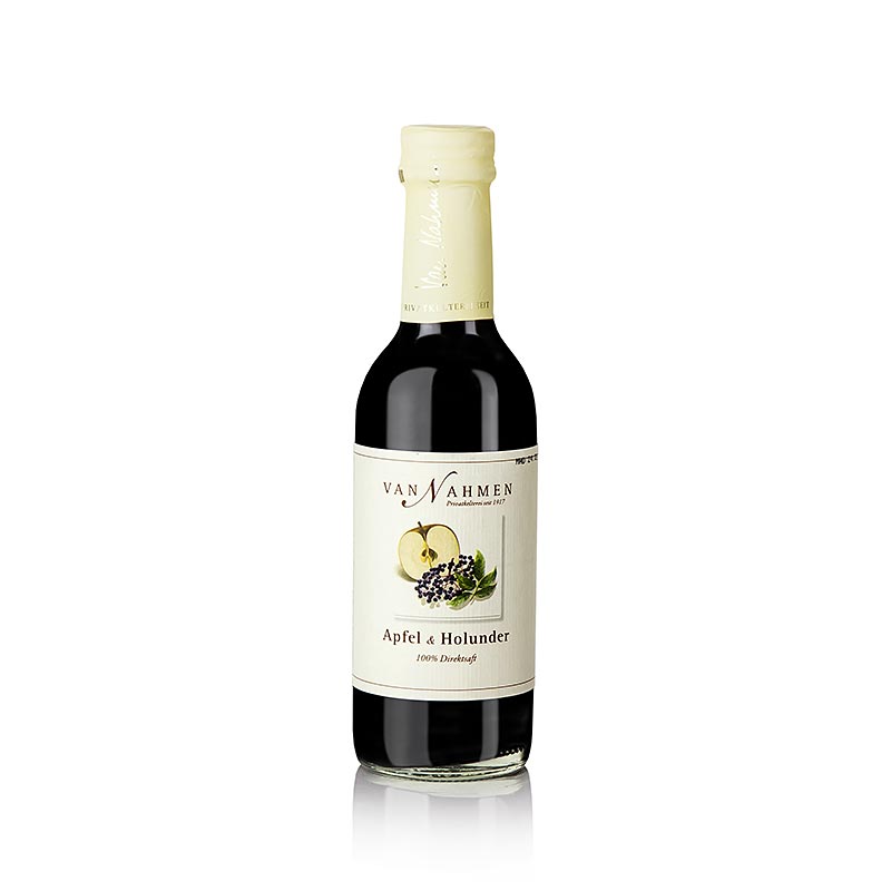 Jus de pomme et de sureau bio de Nahmen, 100% jus direct, bouteille de 250 ml