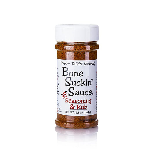 Bone Suckin' Hot Seasoning & Rub, un mélange d'assaisonnements BBQ épicés de Ford's Food, 164g