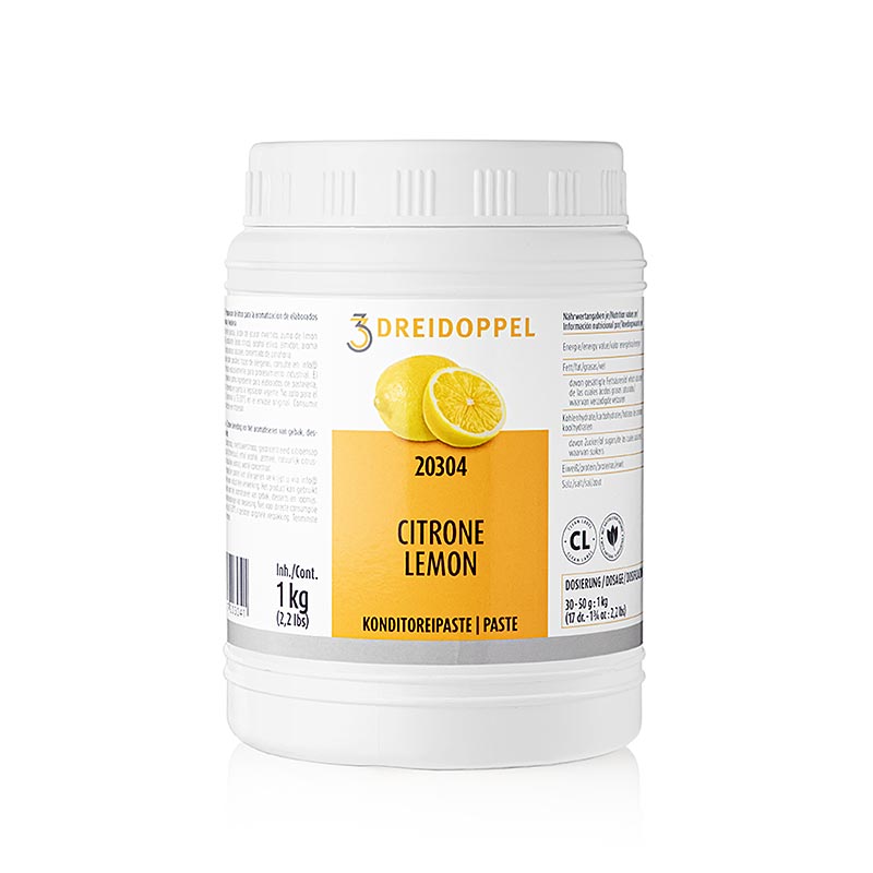Délicieuse et polyvalente pâte de citron Dreidoppel Nr203, 1 kg pour la cuisson et l'aromatisation de desserts et de pâtisseries.