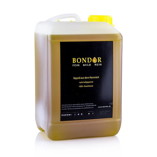Huile de colza Bondor Premium 3 litres, pressée à froid, huile de cuisson végétalienne