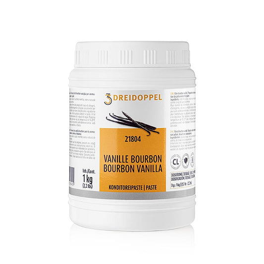 Pâte de vanille Bourbon, Dreidoppel, no218, 1 kg - pâte de vanille de haute qualité pour la pâtisserie et la cuisine professionnelles