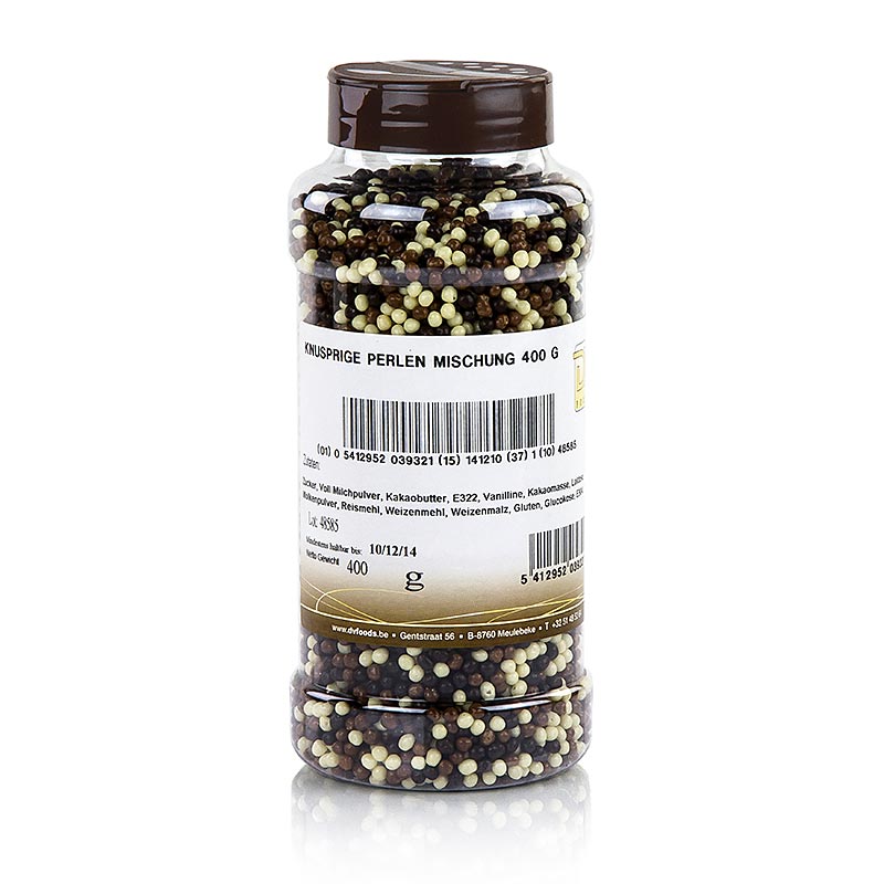 Delicious Crispies Mix avec une couche de chocolat blanc, lait et noir, 400g