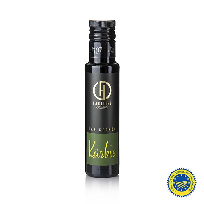Huile de pépins de courge de Styrie IGP, 100% pure, Hartlieb, 100 ml - huile pressée à froid de la plus haute qualité de Styrie, Autriche