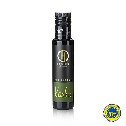 Huile de pépins de courge de Styrie IGP, 100% pure, Hartlieb, 100 ml - huile pressée à froid de la plus haute qualité de Styrie, Autriche