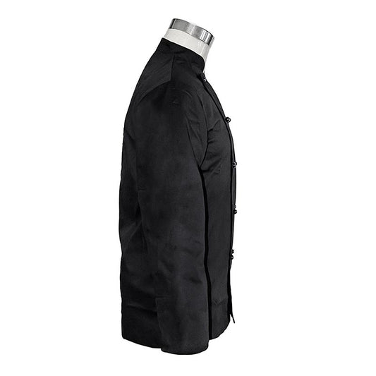 Veste de cuisine Karlowsky Basic noire en taille Large, avec 10 boutons, 1 pièce