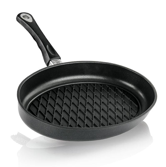 AMT Gastroguss poêle à griller, ovale, avec motif de diamant BBQ 35x24cm, pour de délicieuses viandes grillées