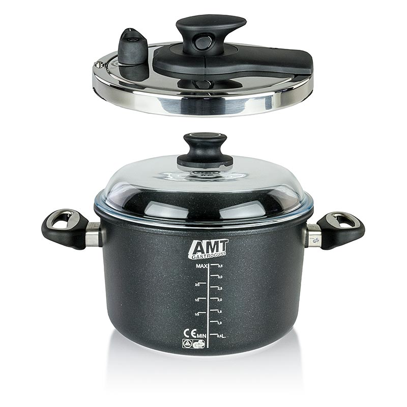 Autocuiseur avec couvercle de AMT Gastroguss, une casserole de haute qualité de 24 cm de diamètre