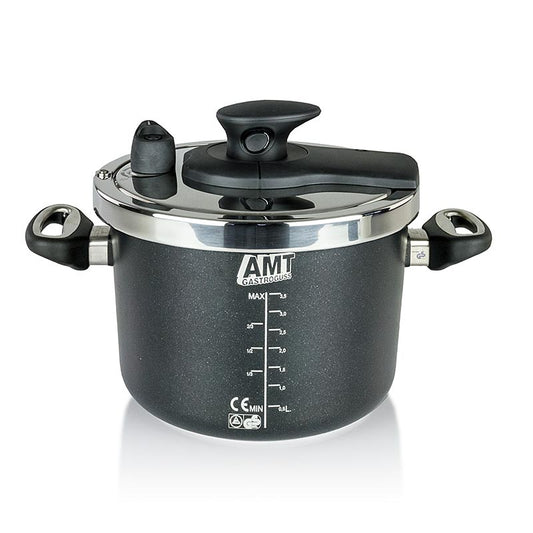 AMT Gastroguss 24cm autocuiseur à induction avec couvercle, parfait pour une cuisson rapide et efficace sur tous les types de cuisinières