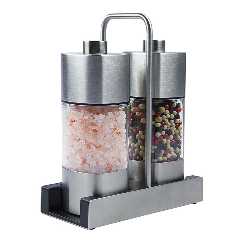 Set de burettes Wiberg avec moulins à sel et à poivre en céramique, pesant 205g, 168cm de hauteur et contenant 140/65g de produit, vendu en set de 2
