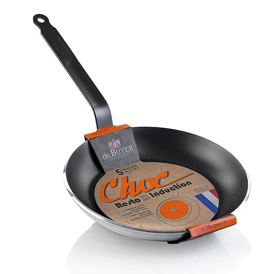  Poêle antiadhésive de haute qualité pour l'induction, la poêle Choc Induction Resto deBUYER.