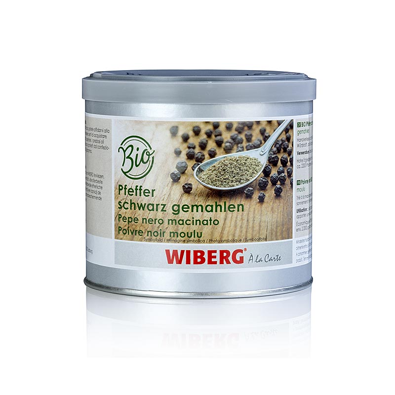 Poivre noir moulu bio 220 g, idéal pour assaisonner les plats