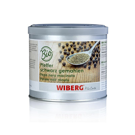 Poivre noir moulu bio 220 g, idéal pour assaisonner les plats