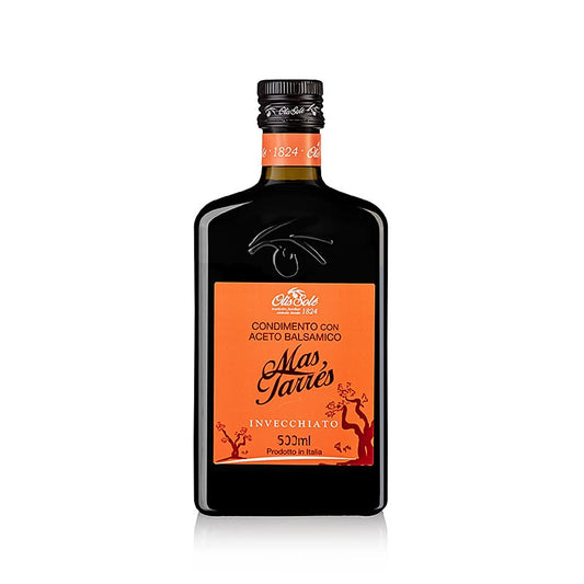 Bouteille de 500 ml de MAS TARRES Condimento con Aceto Balsamico, 7 ans, idéal pour rehausser la saveur de vos plats et salades préférés.