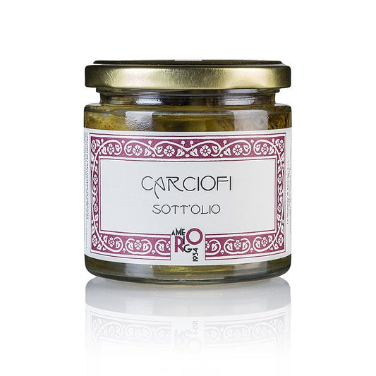 Délicieux et tendres artichauts conservés dans de l'huile de tournesol par Amerigo, 210 g