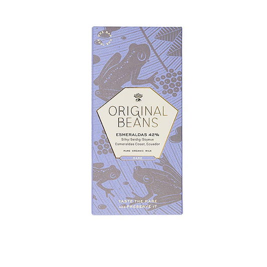 Tablette de chocolat au lait 42% biologique, 70g, fabriquée à Esmeraldas, Equateur par Original Beans