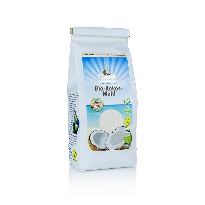 Farine de noix de coco biologique DrGoerg 600 g, à base de noix de coco fraîchement moulue