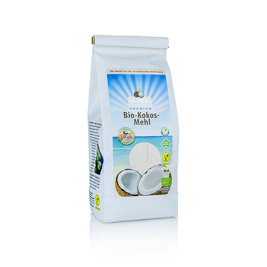 Farine de noix de coco biologique DrGoerg 600 g, à base de noix de coco fraîchement moulue