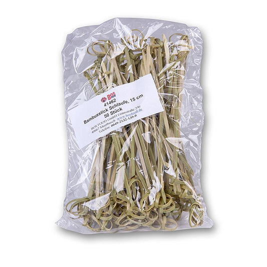 Lot de 50 brochettes en bambou avec extrémité nouée, couleur : vert
