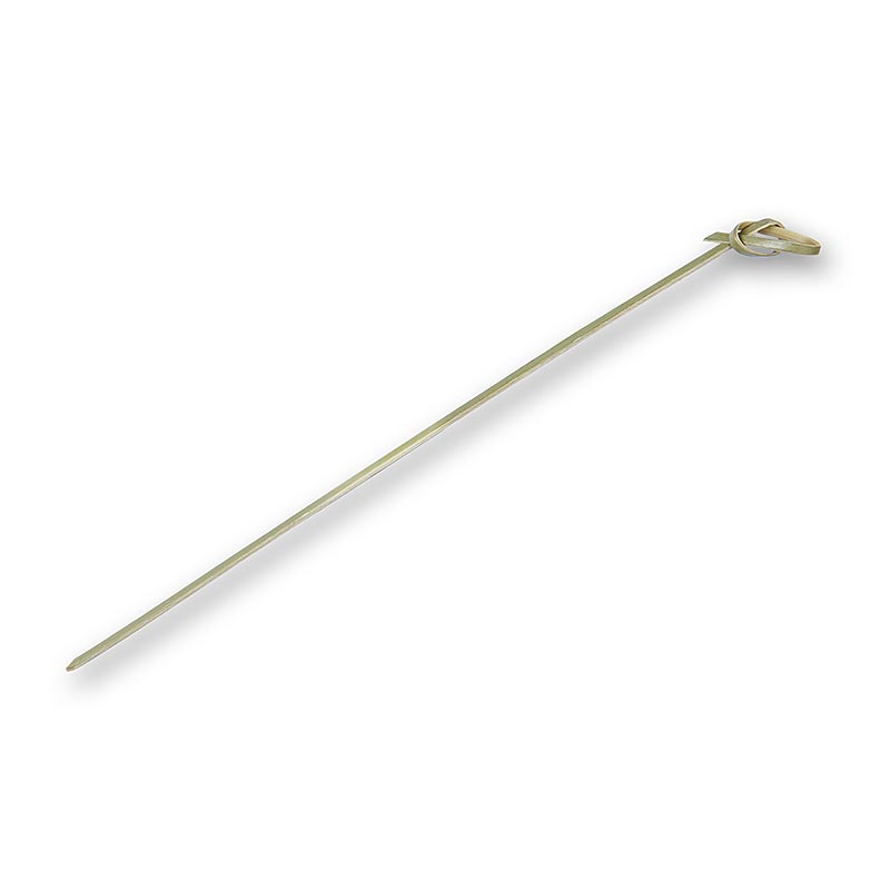 Brochettes en bambou de 18 cm avec extrémité nouée verte, paquet de 100 pièces