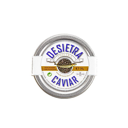 Caviar Desietra Osietra de haute qualité issu de l'aquaculture, 30 g, sans conservateurs ajoutés