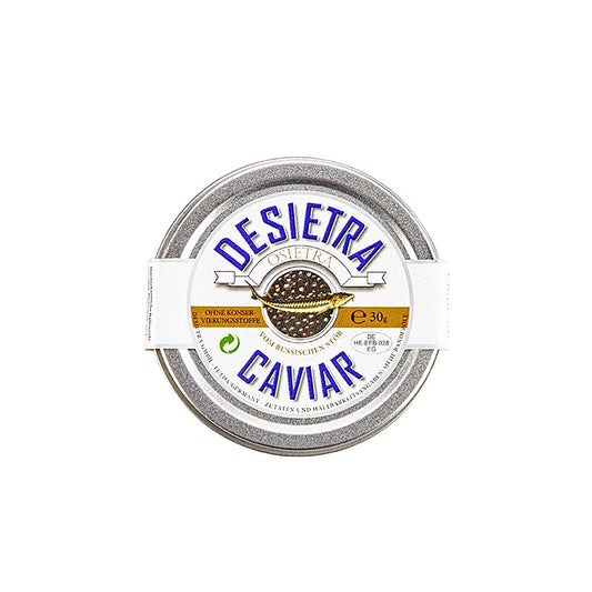 Caviar Desietra Osietra de haute qualité issu de l'aquaculture, 30 g, sans conservateurs ajoutés