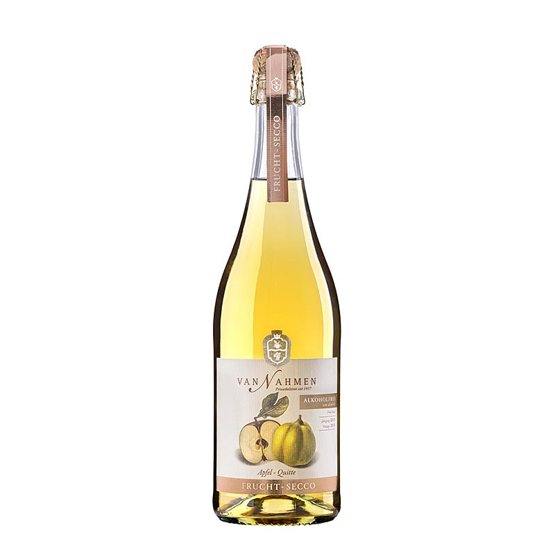 Bouteille de 750 ml de Van Nahmen Appel-Kweepeer Fruit Secco, une boisson biologique sans alcool