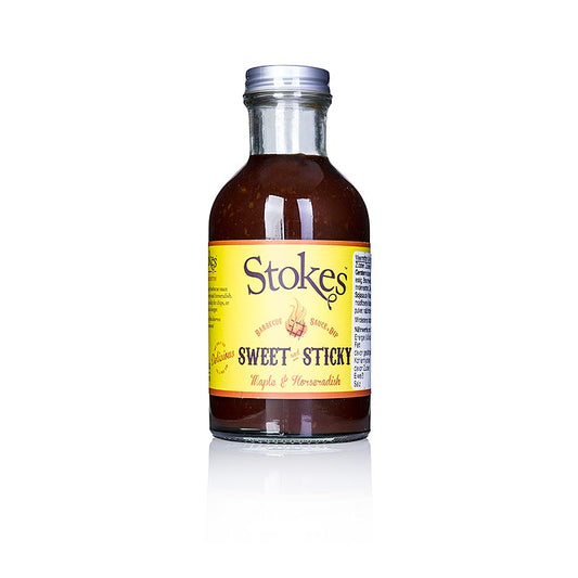 Bouteille de 250 ml de sauce barbecue Stokes, sucrée et collante, avec raifort