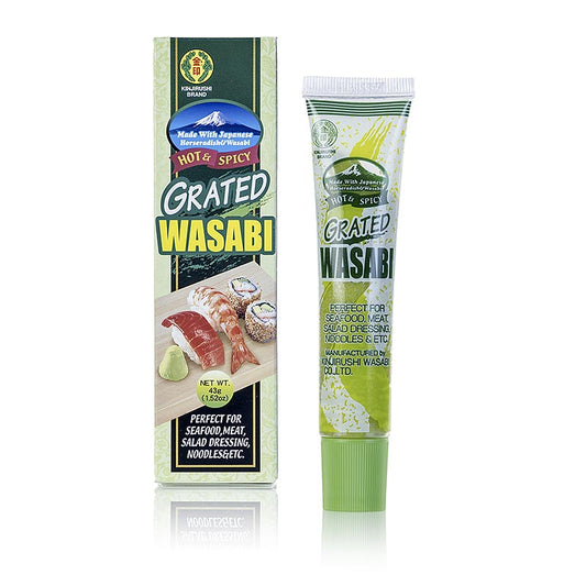 Pâte de wasabi verte à grains fins contenant 16% de wasabi, généralement piquante, 43g