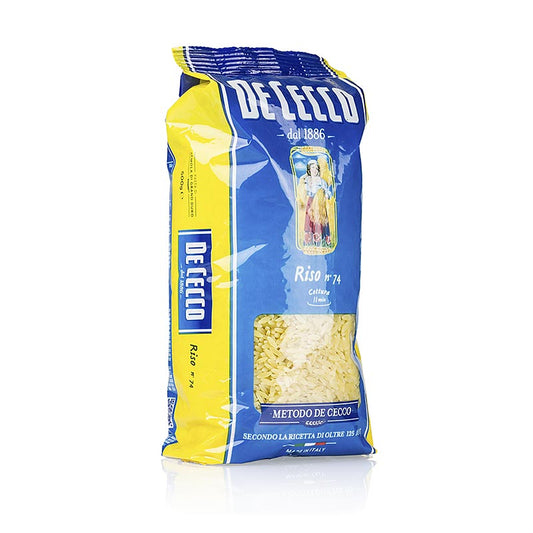 De Cecco Riso (pâtes aux grains de riz) No 74, 12 kg, 24 x 500g - pâtes italiennes de haute qualité emballées dans 24 sachets individuels de 500g