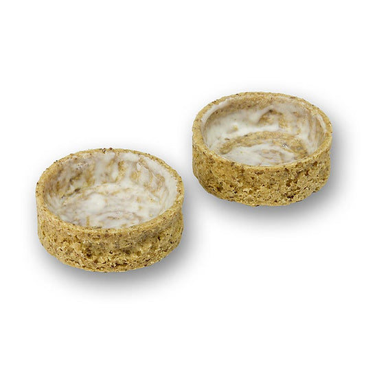 Tartelettes aux amandes et au beurre, enrobées, ø 50x17mm h, 750g, 75 pièces - délicieuses tartelettes aux amandes et au beurre faites à la main, parfaites pour les fêtes et les événements, emballées dans une boîte de 750g avec 75 pièces