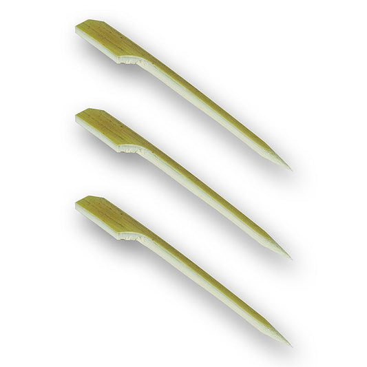 Brochettes en bambou avec extrémité feuillue, 12 cm de long, paquet de 50 pièces, idéales pour les grillades et le service de snacks lors de fêtes