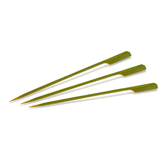 Brochettes en bambou de 18 cm avec extrémité en forme de feuille, emballées dans un lot de 50 pièces