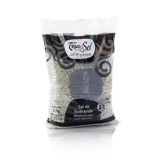 Sel de mer à gros grains gris, de Guérande, France, TradySel, 1 kg