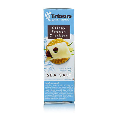  Delicious Barsnack Tresors - Crunchy franz Mini waffle crackers avec sel de mer, 95 g dans un emballage élégant