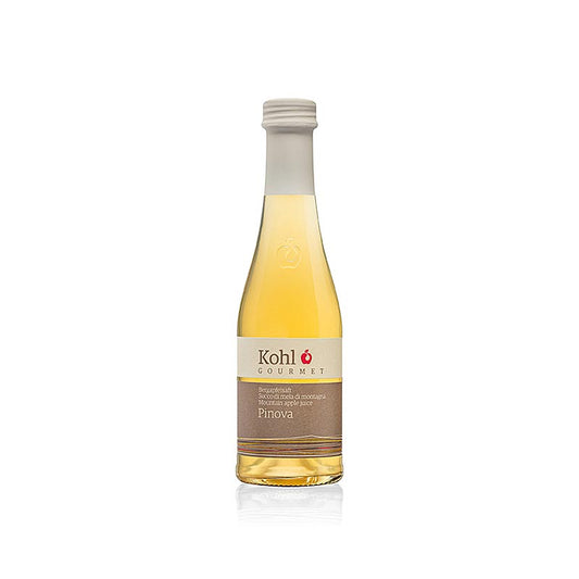 Délicieux et rafraîchissant jus de pomme de montagne Gourmet Pinova, 200 ml dans une bouteille en verre