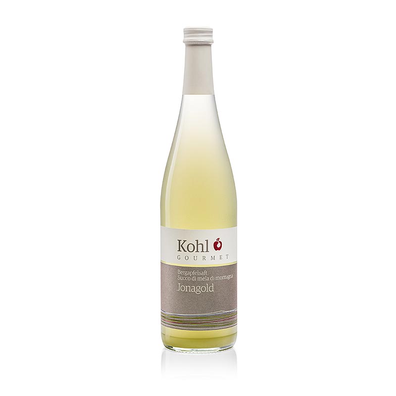 Délicieuse et rafraîchissante bouteille de 750 ml de jus de pomme berg Gourmet Jonagold, fabriqué à partir des meilleures pommes berg cueillies à la main.