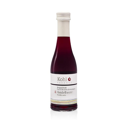 ESSENCE Mountain jus de pomme + myrtille, 200 ml - une boisson rafraîchissante et naturelle avec la saveur du jus de pomme et de la myrtille, parfaite pour les déplacements.