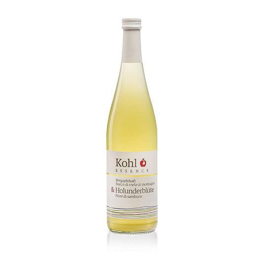 ESSENCE jus de pomme de montagne + fleur de sureau, 750 ml - jus de pomme biologiquement pressé avec le goût rafraîchissant de la fleur de sureau