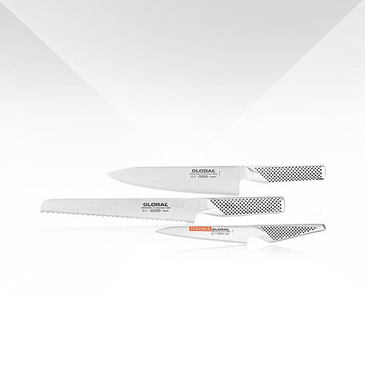 Red Global Starter Set avec 3 couteaux (G-9R, G-2, GS-11), 3 pièces, idéal pour toute cuisine