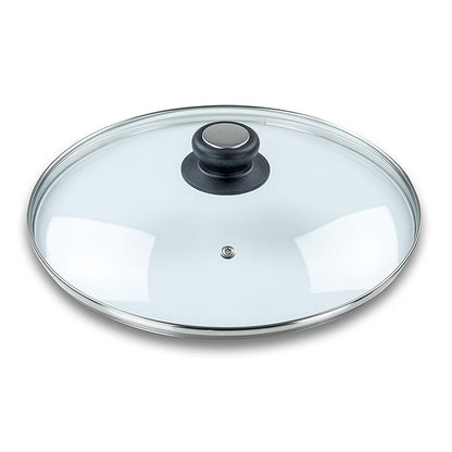 deBUYER couvercle en verre avec poignée en bakélite, 28 cm, 1 pc image avec verre résistant à la chaleur et poignée ergonomique 