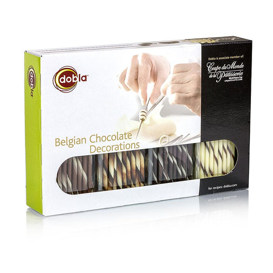 Assortiment de décorations en chocolat avec 4 cigarillos différents, 360 g, 108 pièces