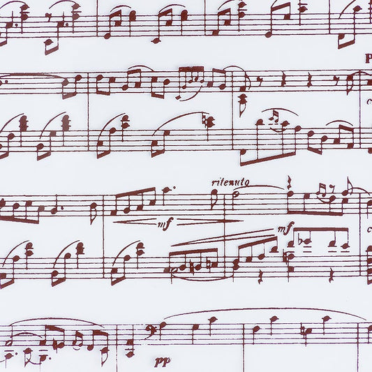 Feuille décorative pour le chocolat avec feuille de notes de musique, 40x25cm